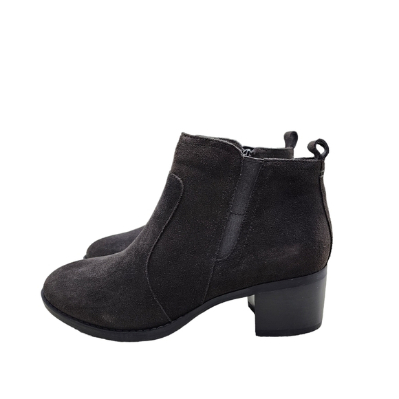 Easy Spirt Women's Gazer Round Toe Block Heel Zip-Up Leather Booties - 10 - Picture 2 of 9